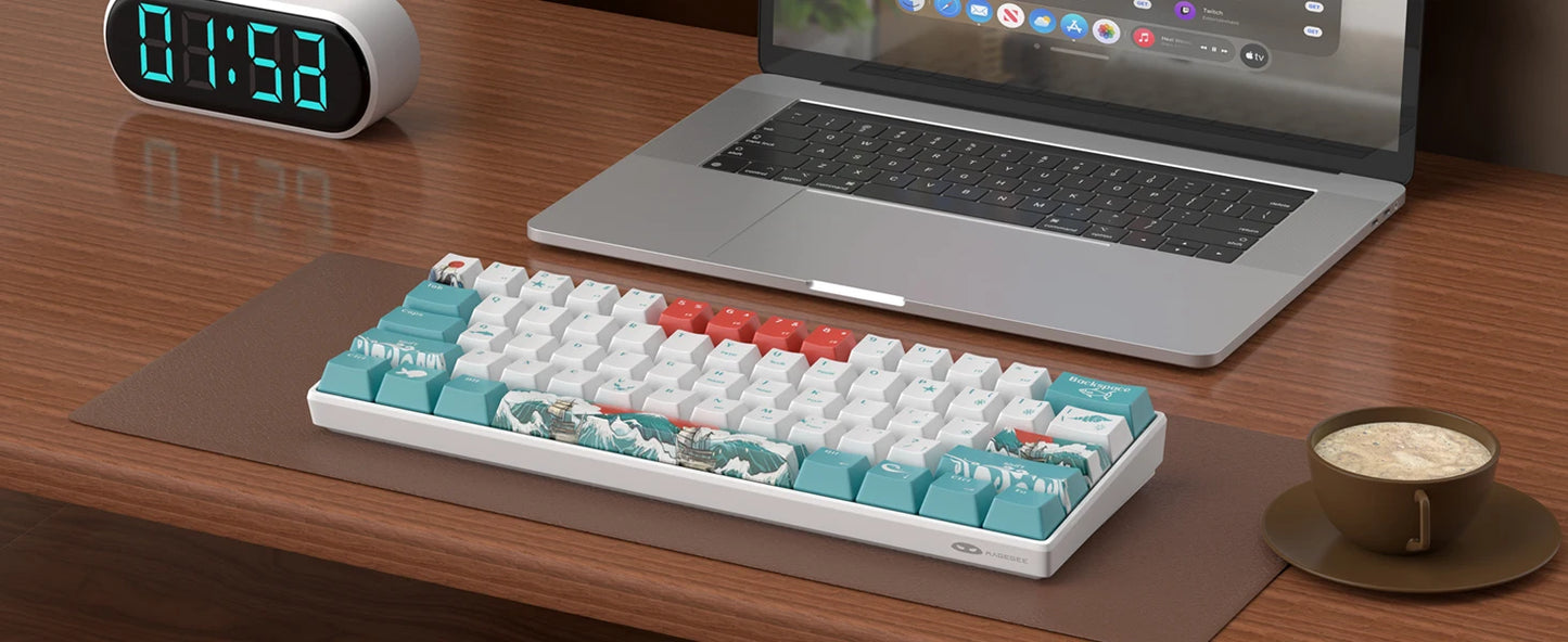 Tastiera gaming meccanica MageGee 60%, RGB, completamente hot-swappable, switch personalizzati, mini tastiera da ufficio a 61 tasti per laptop Win/Mac