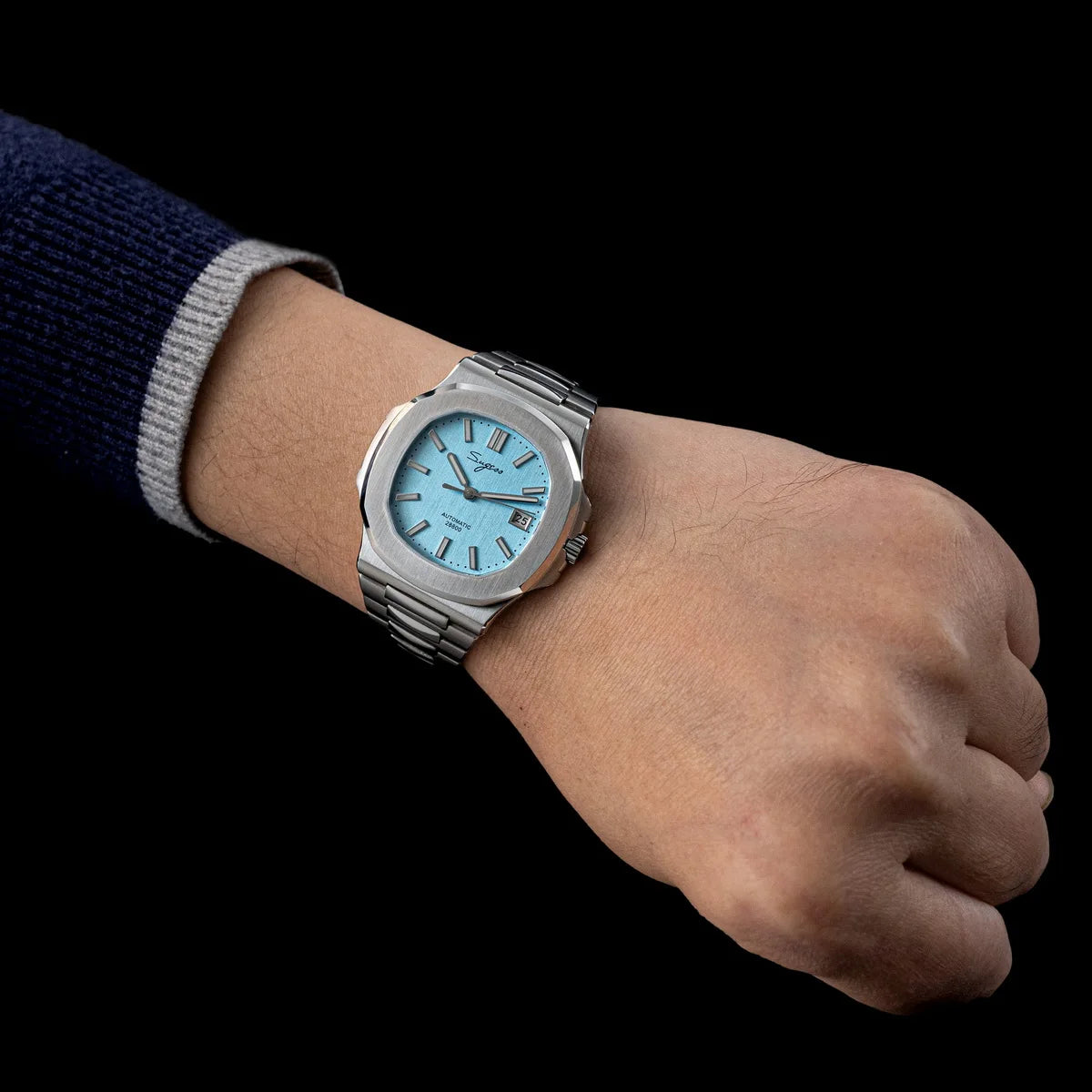 Orologio da uomo Sugess automatico meccanico, movimento Miyota 9015, quadrante MOP, luminoso, impermeabile 5bar, bracciale di lusso S466