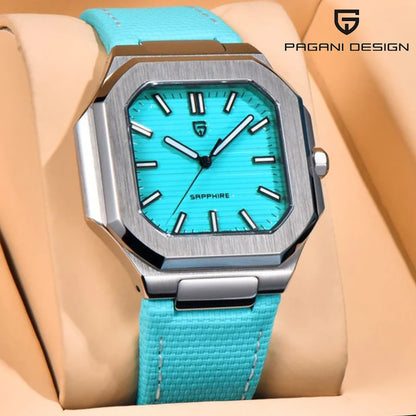 Reloj de lujo cuadrado de cuarzo PAGANI DESIGN 2026 para hombre, cristal de zafiro AR, movimiento japonés, luminoso, acero 316L completo