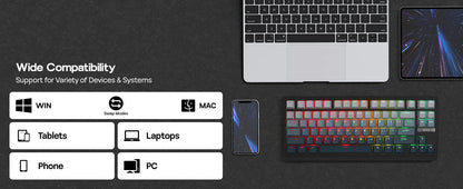 EPOMAKER G84 HE 75% ANSI US Layout Wired/BT/2.4Ghz Wireless Hall Effect Magnetic Mechanical Keyboard with DKS & SOCD Support