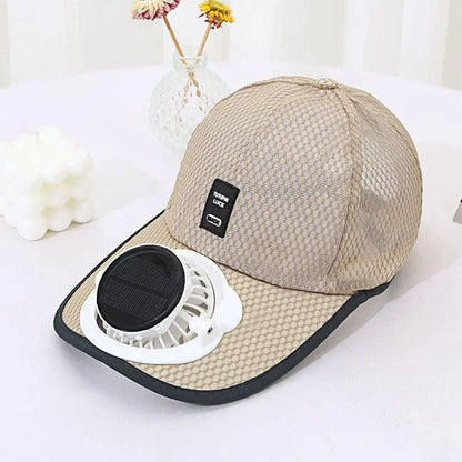Breathable Sun Hat — Solar Fan, USB Charging