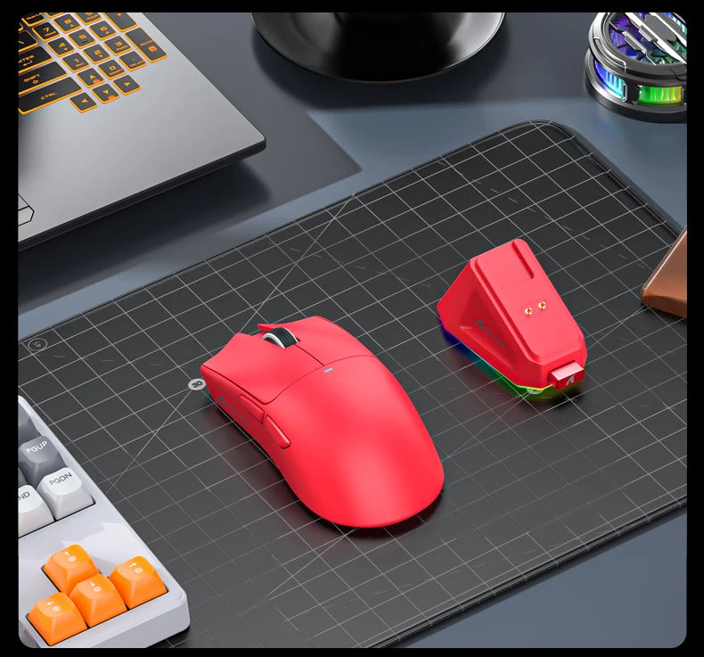 Ratón inalámbrico Attack Shark X11&R1 Tri Mode Bluetooth con base de carga RGB, ergonómico y ligero, accesorio para PC gamer