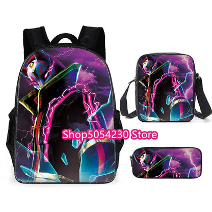 Mochila Fortnited de 3 piezas para niños Victory Game, 16 pulgadas, resistente al agua, mochila preescolar moderna, mochilas escolares para primaria