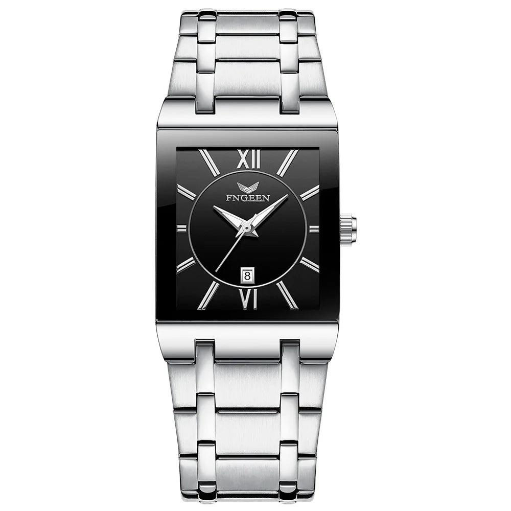 Relógio de pulso de luxo BINBOND com mecanismo de quartzo preciso para homem, luminoso, à prova de água, data automática, em aço inoxidável resistente, estilo casual.