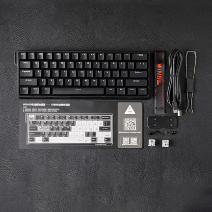 Teclado mecánico con cable AULA WIN60 HE/WIN60 HE MAX 60% con estructura tray-mount hot-swap e interruptores magnéticos Hall Effect