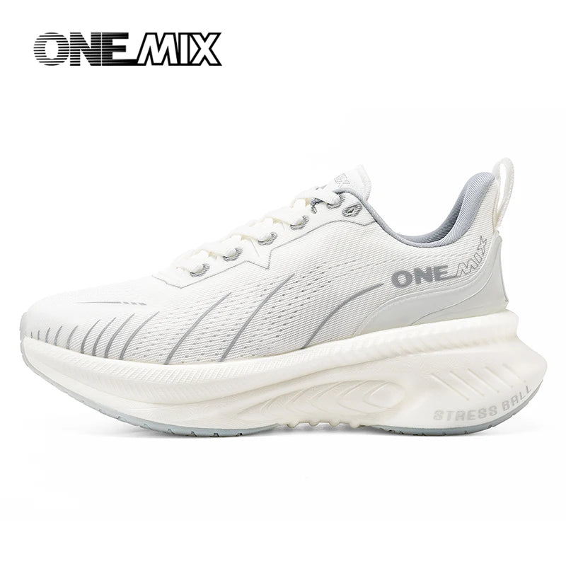 ONEMIX New Cushioning Running Shoes For Men Suitable for Heavy Runners Lace-Up Sports Women Non-slip Outdoor Athletic Male Sneakers