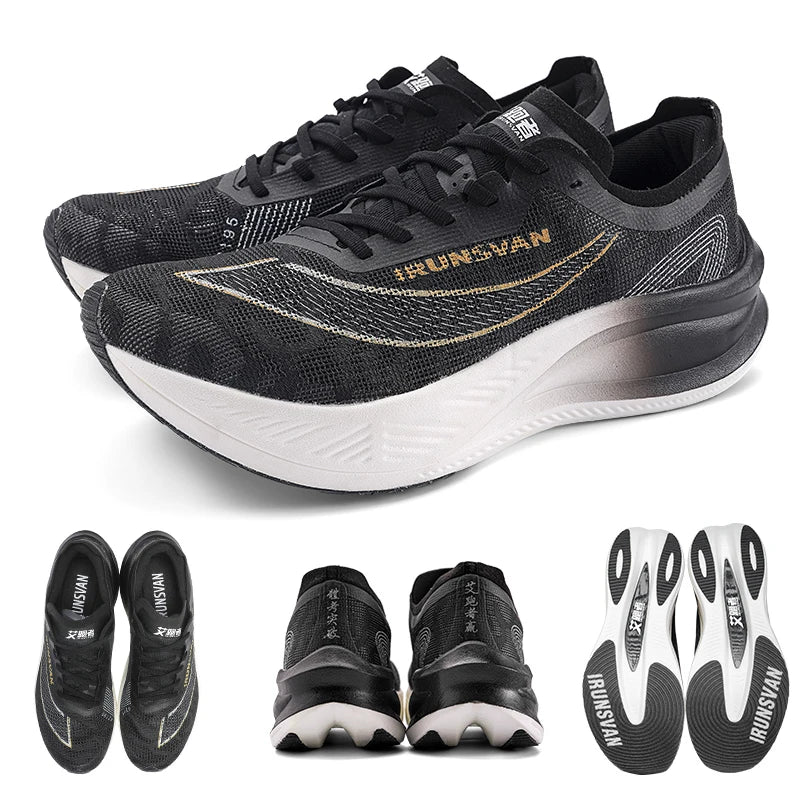 IRUNSVAN Men Professional Marathon Running Shoes Nylon Carbon Plate Road Sports Shoes Lightweight Women Trainers Sport Sneakers