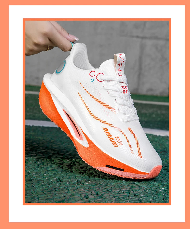 Scarpe da running con piastra in carbonio uomo donna, sneakers professionali da maratona e gara, traspiranti e leggere, per corsa su strada e allenamento