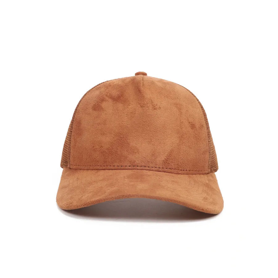 Custom Logo Baseball Cap Men 5 panel Mesh Suede Diy Trucker Hat Spring Summer Outdoor Sports Hats Women Solid Color gorros