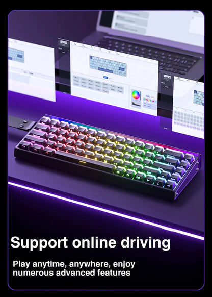 Tastiera AULA HERO 68HE con switch magnetici RGB, tastiera meccanica gaming Rapid Trigger, polling rate 8K, cablata, eSport personalizzata