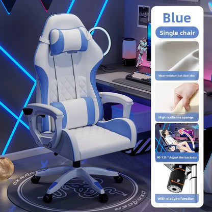 Silla gaming masculina para e-sports, cómoda para estar sentado durante períodos prolongados; silla de ordenador reclinable para momentos de ocio, con respaldo