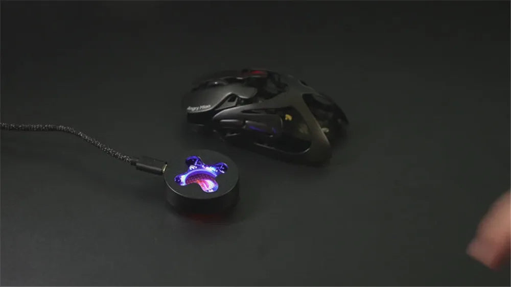 Angry Miao Infinity Mouse Wireless da Gaming Hot-Swappable in Metallo Ultralight Hollow PAW3950 Dual 8K Cablato Tri-Mode Arancione