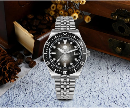 Relógio de mergulho masculino San Martin 37.5mm 40mm Miyota 9015 com mostrador esmaltado, relógio de pulso mecânico automático de luxo, resistente à água 200m SN0148