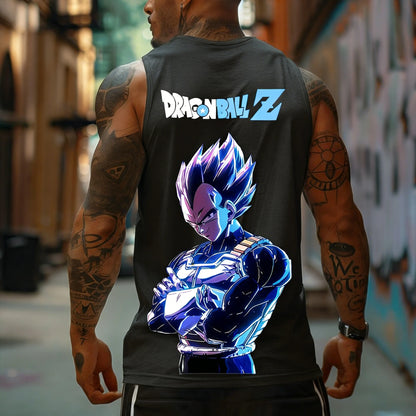 Canotta fitness da uomo Dragon Ball Z Super Blue Vegeta in stile rétro americano Y2K Harajuku, nuova collezione primavera-estate, T-shirt per uso quotidiano