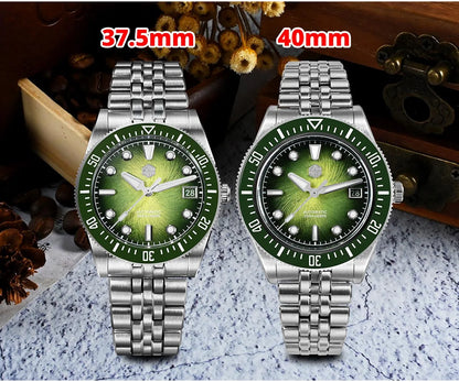 San Martin 37.5mm 40mm Enamel Spiral Vortex Dial Men Luxury Diver Watch Miyota 9015 Automatic Mechanical Waterproof 200m SN0148