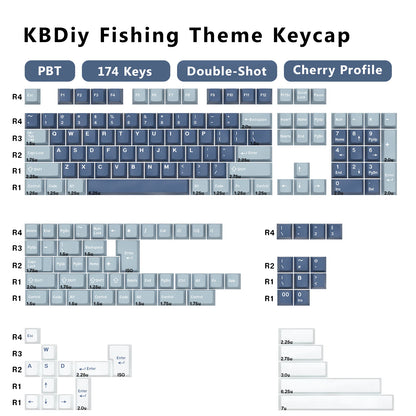 KBDiy 174 teclas/set teclas PBT GMK Apollo Double Shot minimalistas perfil ISO Cherry para teclado mecánico gaming, compatibles con MX