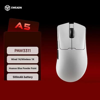 EWEADN A5 Pro Ultra Wireless Gaming Mouse, Lightweight Tri-Mode Mouse with PAW3395 Sensor, 26K DPI, Low Latency Rechargeable Gaming Mouse