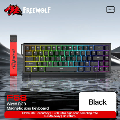 Teclado gaming magnético ATTACK SHARK X68HE X68PRO HE y FREEWOLF F68 con cable F68Pro inalámbrico para gaming profesional, activación rápida de 0.01mm