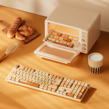 Teclado mecánico inalámbrico Akko MonsGeek MG108B Bun Wonderland, perfil MOG, RGB, 108 teclas, tamaño completo, hot swap, USB / 2.4G / BT 5.0