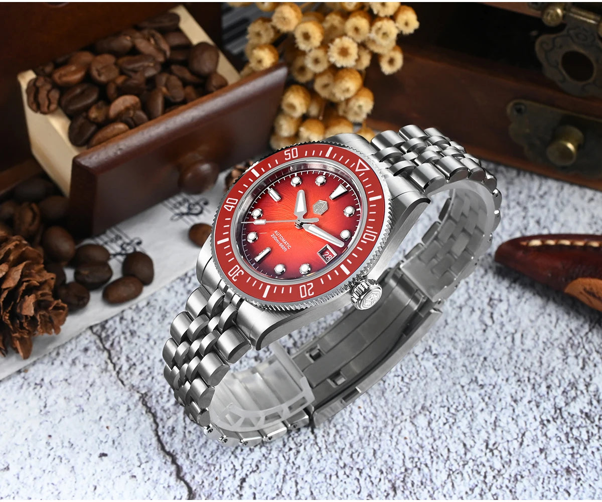 San Martin 37.5mm 40mm Enamel Spiral Vortex Dial Men Luxury Diver Watch Miyota 9015 Automatic Mechanical Waterproof 200m SN0148