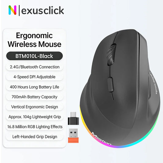 Left Hand Wireless Mouse Bluetooth Mouse Gamer Ergonomic 2400DPI Silent Mouse For MacBook Tablet Laptops Computer PC 2.4G Mice