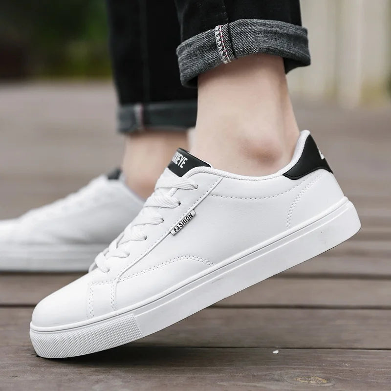 Scarpe casual da skateboard da uomo, scarpe bianche per il tempo libero all’aperto, sneakers traspiranti da camminata, scarpe basse, scarpe da uomo 39-48