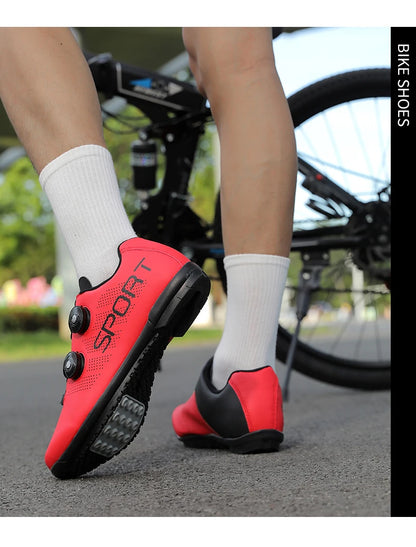 Zapatillas de ciclismo ultraligeras, transpirables y ligeras, con suelas rígidas compatibles con SPD para entrenamiento y competición en bicicleta de carretera y montaña
