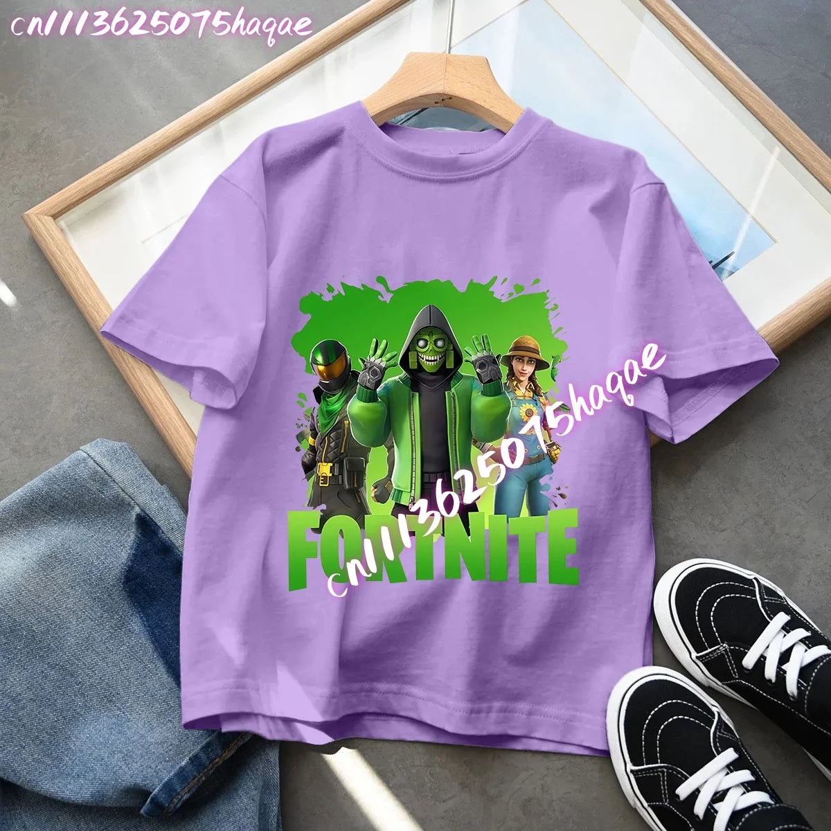 Camisetas Fortnite para niños con estampado de anime y personajes, tops de dibujos animados Fortress Night, ropa de verano para niñas, manga corta, camisetas tipo pulóver