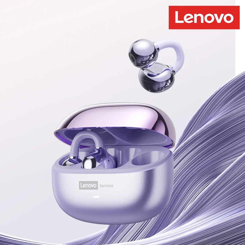 Auriculares Lenovo LE302 inalámbricos Bluetooth 6.0, batería de larga duración, clip deportivo para la oreja, estéreo HIFI con cancelación de ruido