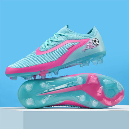 Nuevas zapatillas de fútbol para hombre, botas antideslizantes para adulto, deporte al aire libre para niño, tacos largos de entrenamiento, transpirables y cómodas para partido