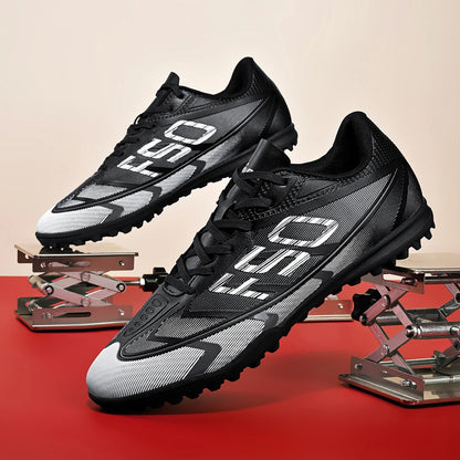 Adult TF football shoes are breathable, mesh, durable, flexible, casual, outdoor, stable, and professional football shoes.