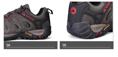 HIKEUP Buty turystyczne męskie Zimowe buty wspinaczkowe i trekkingowe dla mężczyzn Skórzane, oddychające, outdoorowe, antypoślizgowe buty sportowe i robocze dla mężczyzn