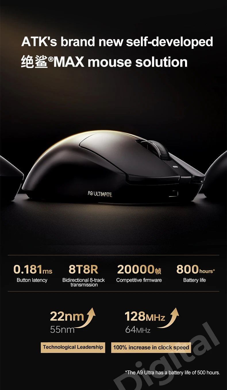 ATK Dragonfly A9 Ultimate Wireless Gaming Mouse A9 Air PAW3950 Ultra Lightweight Ergonomic E-sports Gamer FPS Mice CSGO A9 Ultra