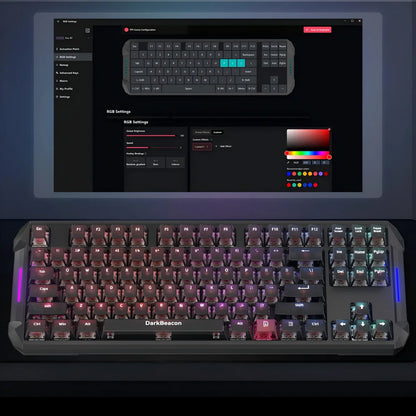 DarkBeacon Blade 68 RGB: tastiera meccanica silenziosa da gaming, con sostituzione a caldo, cablata, N-Key Rollover, compatta al 65% per giocatori su PC