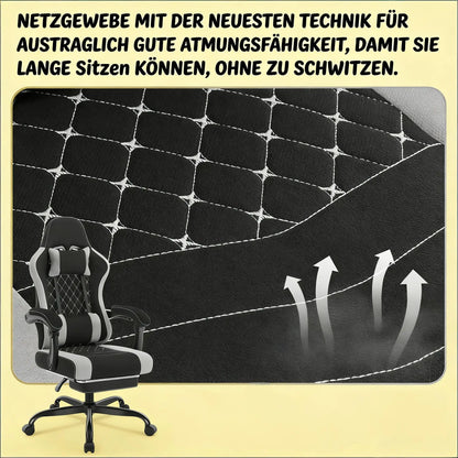 Ergonomic Office Chair with Massage Lumbar Support, Swivel Computer Chair, Adjustable Gaming Chair with Footrest, High Back Executive Desk Chair