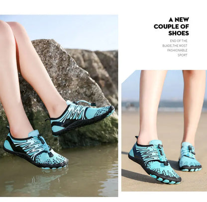 EOCENE men and women barefoot outdoor sports aqua shoes, quick-dry beach swimming fitness wading hiking cycling water sneakers