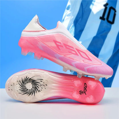 Nouvelles chaussures de football pour hommes, chaussures de sport d'extérieur, chaussures de soccer ultralégères, chaussures de futsal antidérapantes, de haute qualité, à cheville haute, respirantes, pour match