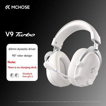 Cuffie gaming wireless MCHOSE V9 Turbo 7.1 Surround Sound RGB Esports con driver da 60mm, microfono con cancellazione del rumore e base di ricarica
