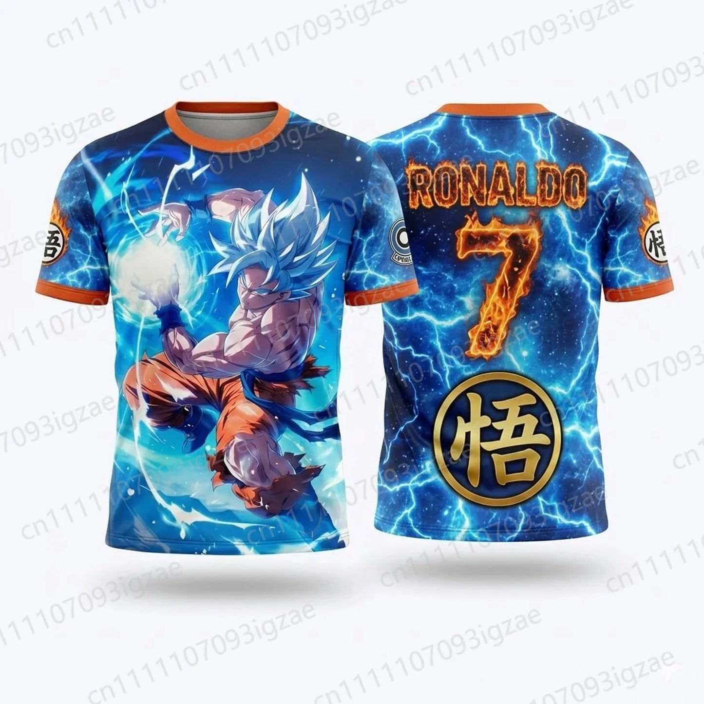 2026 Summer New 3D Print Men Women Dragon Ball Z Goku Ronaldo 7 Soccer Jersey Quick-Dry Training Sports T-Shirt Y2k