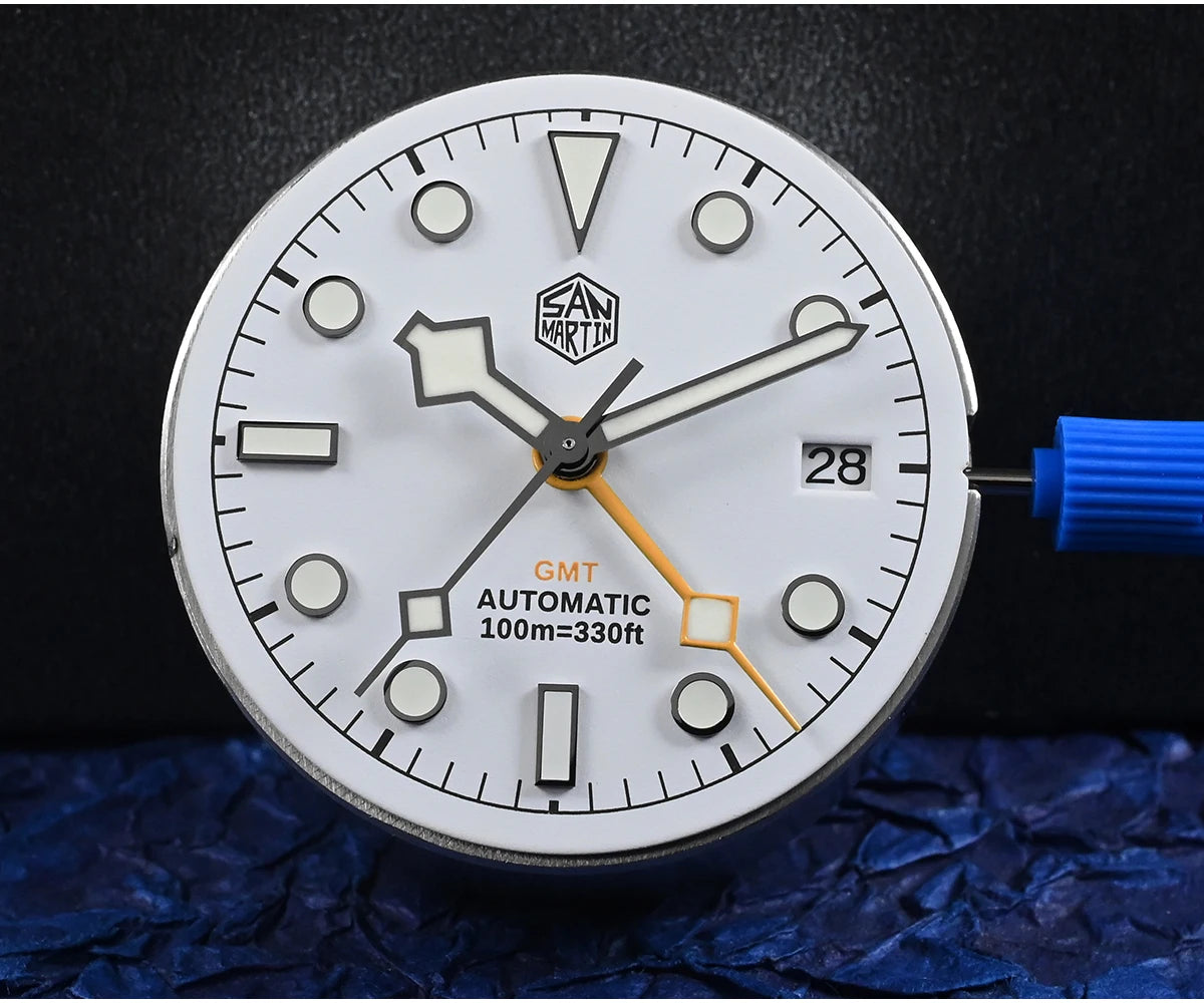 San Martin Nuevo reloj mecánico automático NH34 BB GMT de 39mm, reloj deportivo de zafiro, luminoso, impermeable 100m para hombre, Relogio SN0054