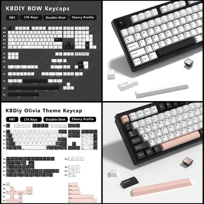 Keycaps KBDiy GMK Illusion perfil Cherry de PBT de doble inyección ISO para kit de teclado mecánico gamer, estilo retro gaming