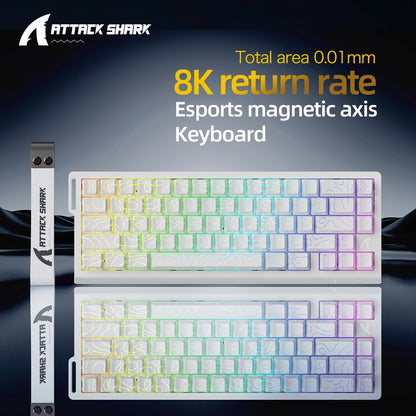 Teclado gaming magnético ATTACK SHARK X68HE X68PRO HE y FREEWOLF F68 con cable F68Pro inalámbrico para gaming profesional, activación rápida de 0.01mm