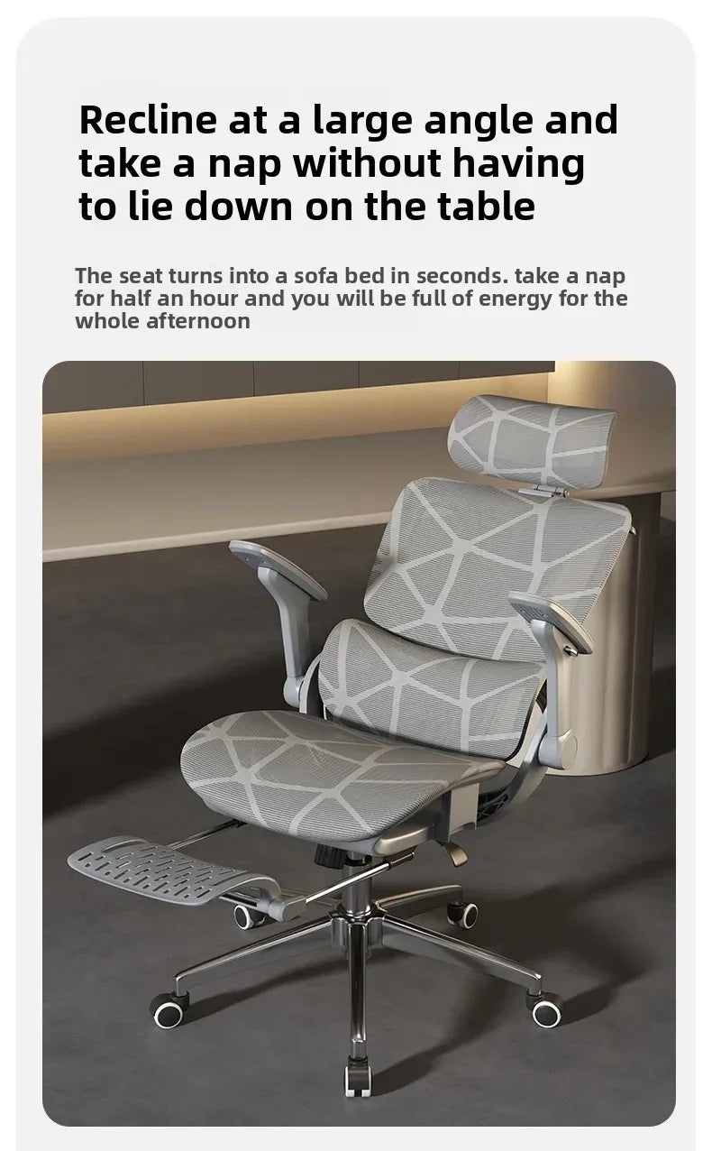 Sedia da ufficio e gaming ergonomica Air Titan Full Mesh per computer, con supporto lombare a tre zone e design ad alta ventilazione per scrivania da studente