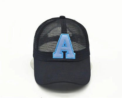Summer autumn Kid Boy Cartoon Letter Embroidered Baseabll Caps Children Girls Outdoor Leisure Mesh Sport hats